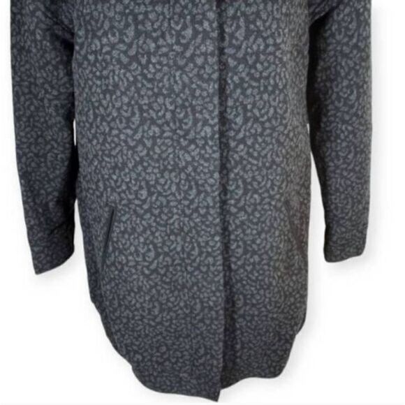 H&M CHARCOAL GRAY LEOPARD PRINT WOOL COAT SZ.6 EUC. - Picture 4 of 10